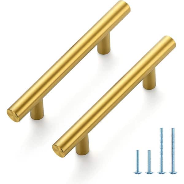 30-Pack 5 in. Cabinet Pulls, Kitchen Cabinet Handles with 3 in. Hole Centers, Brushed Brass Stainless Steel Drawer Pulls