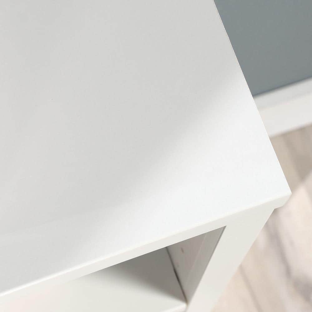 Soft White Adjustable 3-Shelf Display Bookcase with Cubes