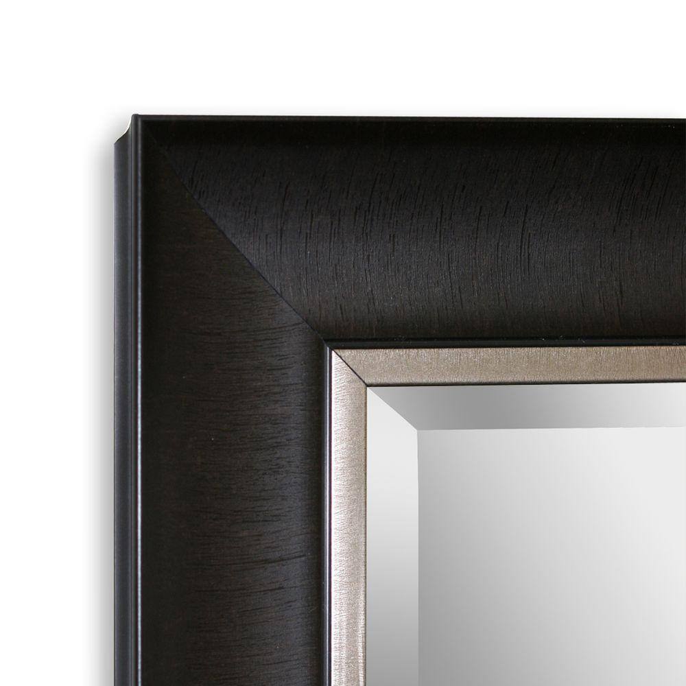 Alderton Transitional Black and Silver Beveled Wall Mirror - 34.5" x 28.5"