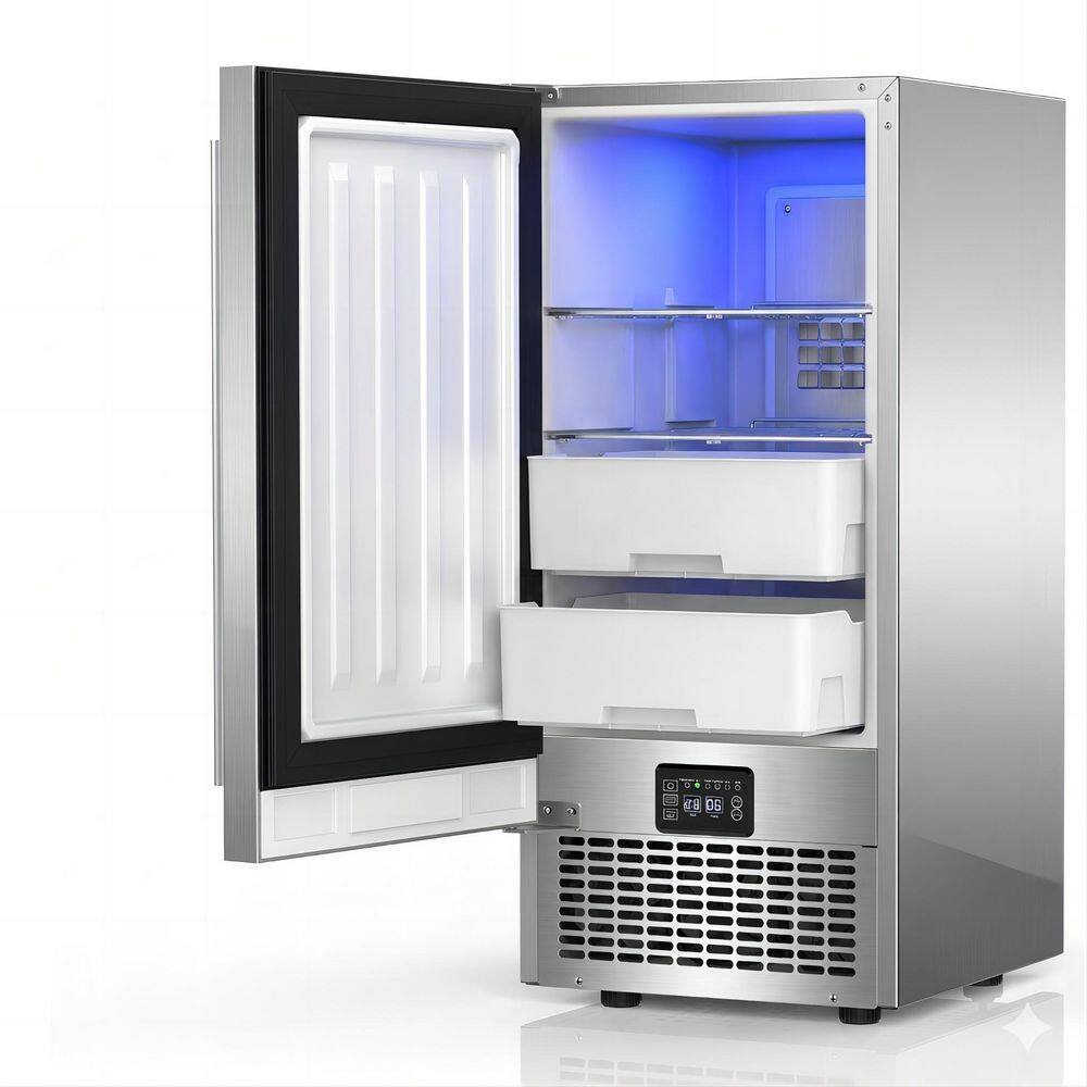 15 in. 90 lb./24H Full Size Cube 2-in-1 Undercounter or Freestanding Commercial Ice Maker in Stainless Steel price history on PriceWatchPro