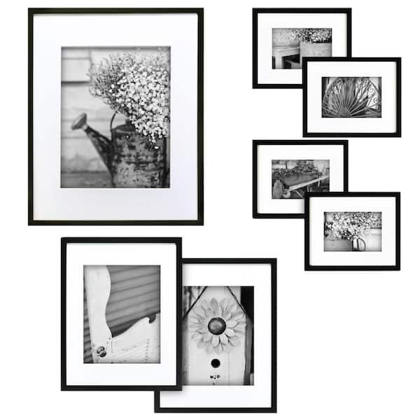 Pinnacle Gallery Perfect 7 Piece Wall Frame Set Black