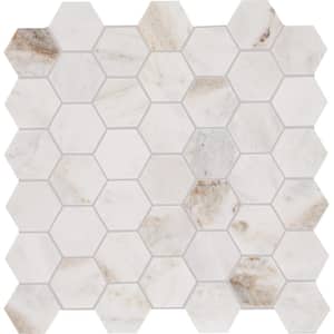 Restore Cloud Marble 12 in. x 14 in. Marble Hexagon Honed Mosaic Tile (9.7 sq. ft./case)