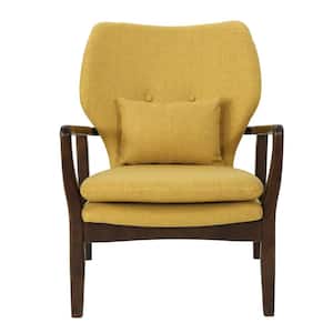 Haddie Mid-Century Modern Mustard Fabric Club Chair