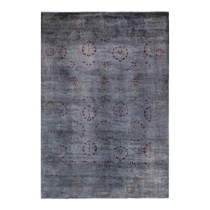Gray 5 ft. 2 in. x 7 ft. 6 in. Fine Vibrance One-of-a-Kind Hand-Knotted Area Rug