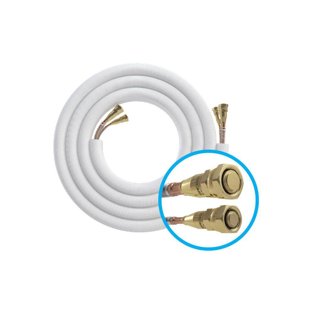 16 ft. Pre-Charged 3/8 in. x 5/8 in. No-Vac QuickConnect Line Set R454B for 5th Gen DIY Mini-Split Systems price history on PriceWatchPro