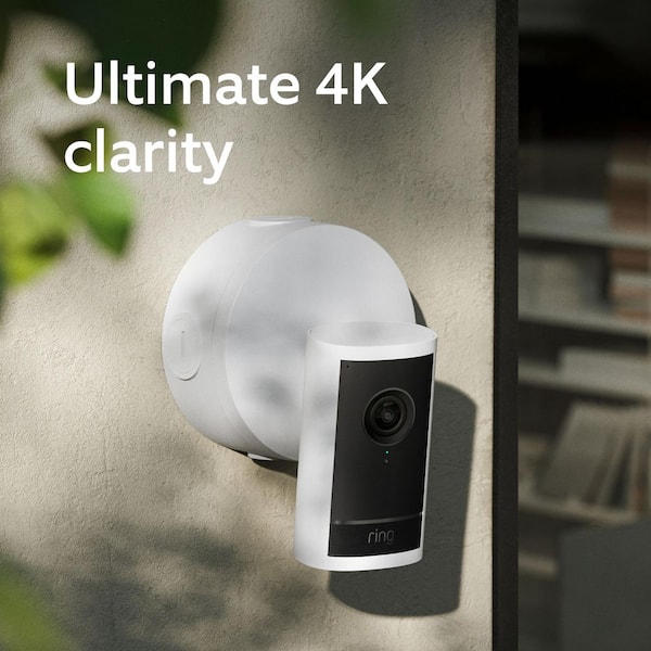 Outdoor Cam Pro, Hardwired Power over Ethernet Security Camera-Retinal 4K, 10x Enhanced Zoom, Low-Light Sight, White