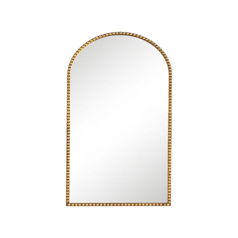 NeuType Arched Wall Mirror Small Arch Mirror Right Angle Mirror  38x26,Gold,Iron