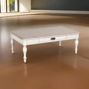 30 in. Gray Rectangle Wood Coffee Table with Turned Legs