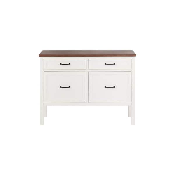 Home Decorators Collection Appleton 4 Drawer White and Haze Wood Finish Lateral File Finish Top (41.5 in. W x 30.5 in. H)