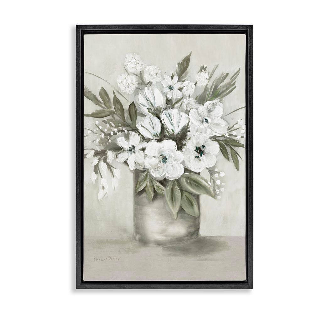Mixed White Flowers by Marilyn Dunlap Black Floater Frame Nature Graphic Art Print 31 in. x 21 in. price history on PriceWatchPro