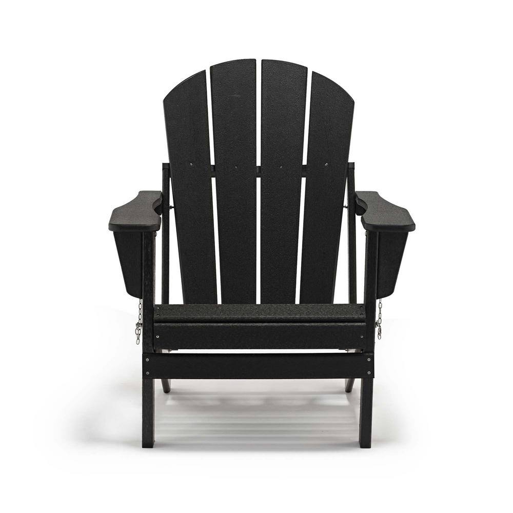 Black Waterproof Rust Resistant Folding Plastic Metal Outdoor Lounge Chair