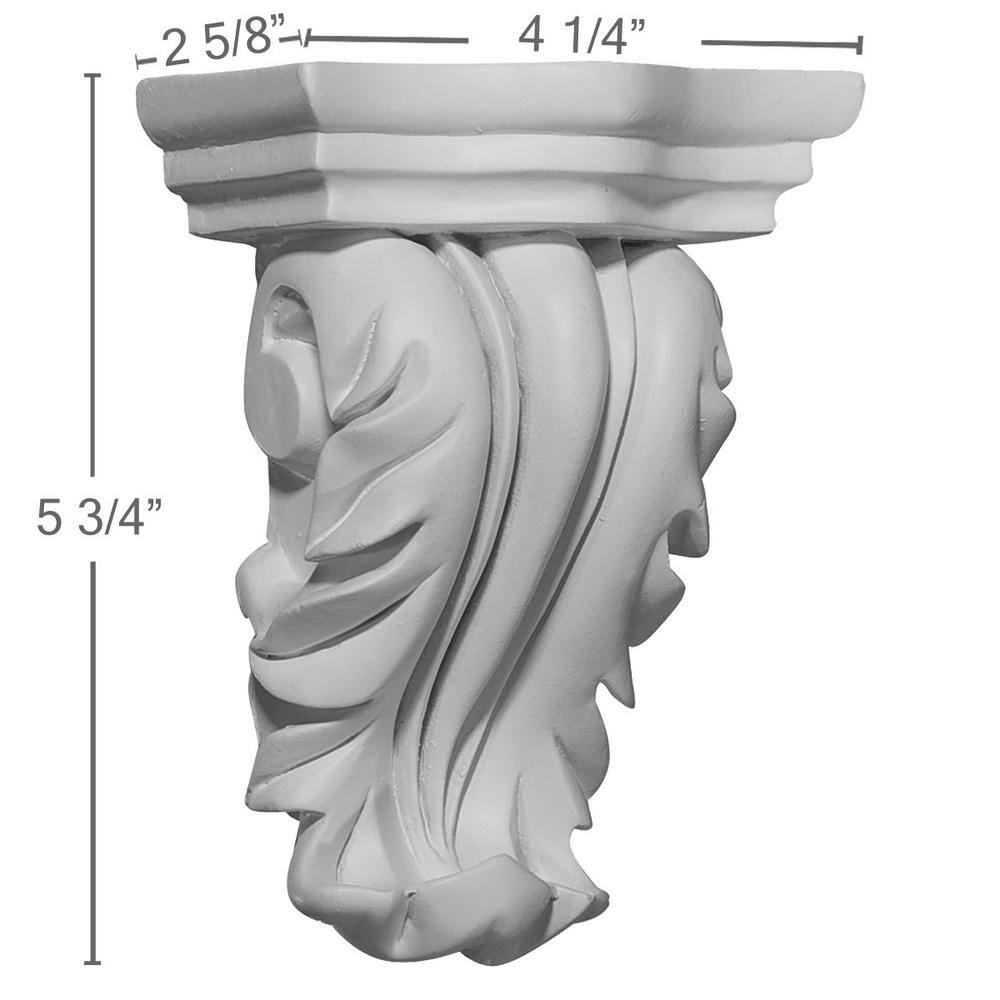 White Urethane Decorative Corbel 5.75" Height