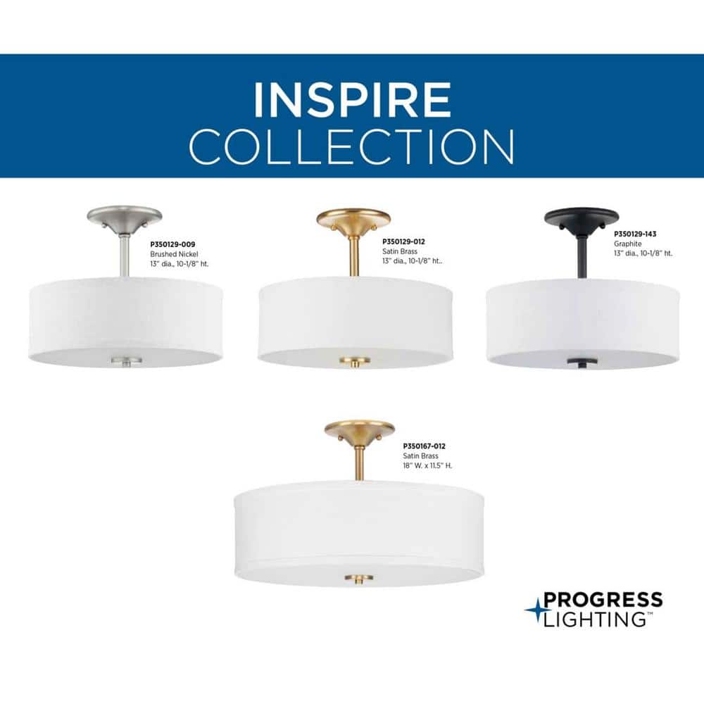 Elegant 18" Satin Brass Semi-Flush Mount with Summer Linen Shade