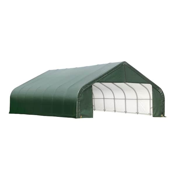 ShelterLogic 22 ft. W x 28 ft. D x 10 ft. H Green Garage without Floor with Corrosion-Resistant Steel Frame