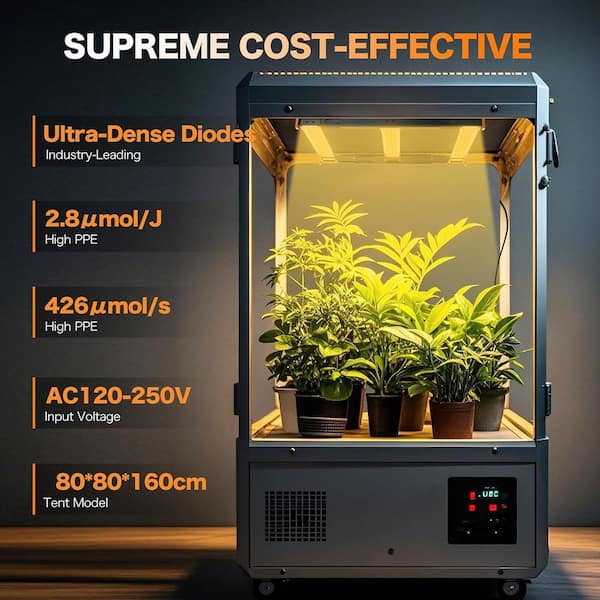 Adewalk 3 ft. 320-Watt Silver Dimmable LED Spectrum Linkable Plant