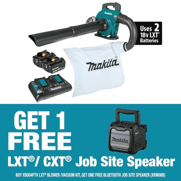 120 MPH 473 CFM LXT 18VX2(36V) Brushless Blower Kit w/Vacuum Attach Kit(5.0 Ah) w/ 18V LXT/12V max CXT Bluetooth Speaker
