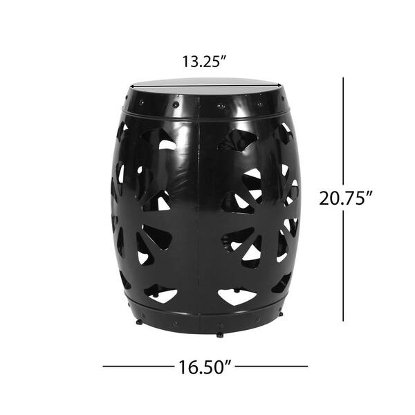 cenadinz 16.5 in. Drum shape Hollowed Metal Outdoor Side