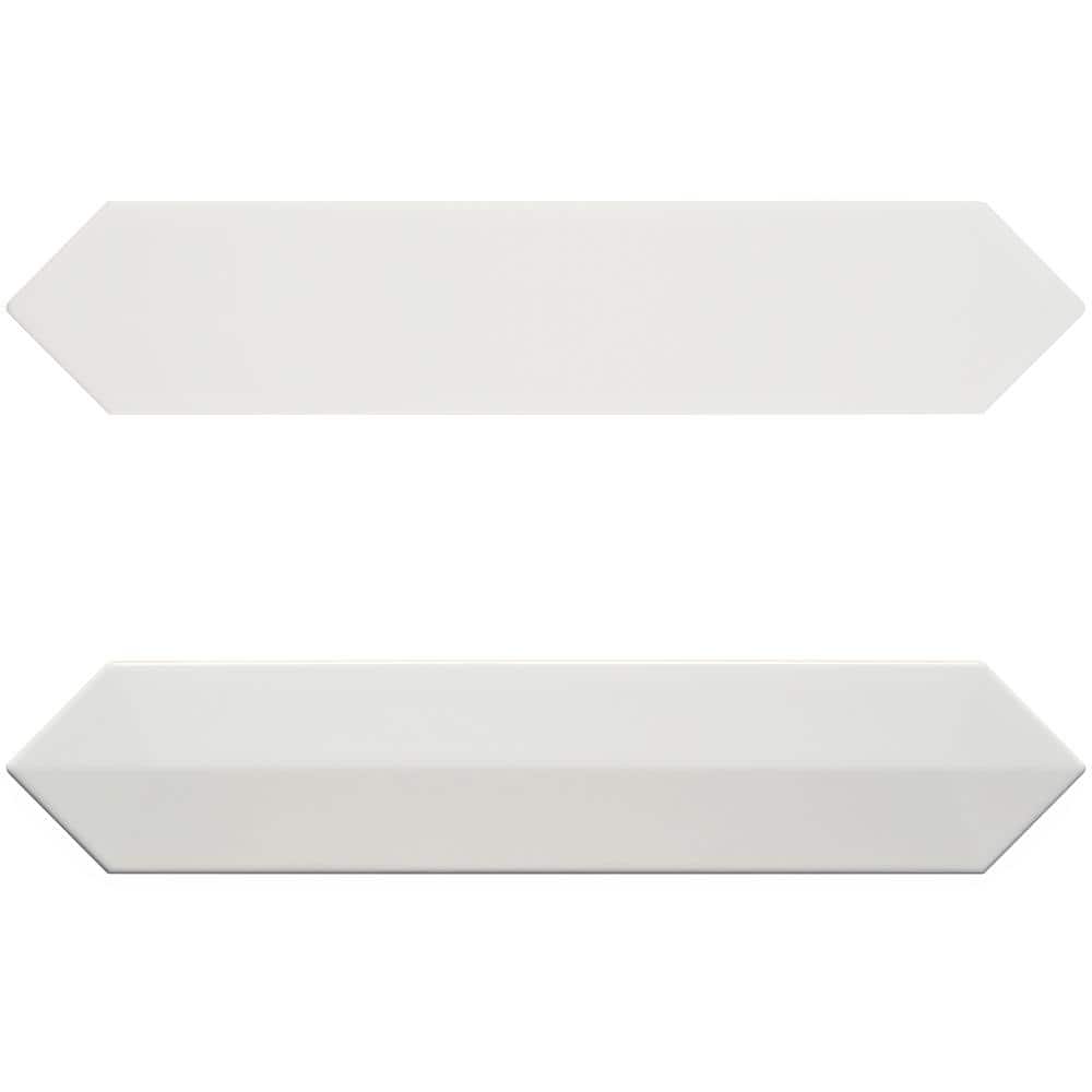 White Polished Ceramic Hexagonal Wall Tile, 3x13 inches