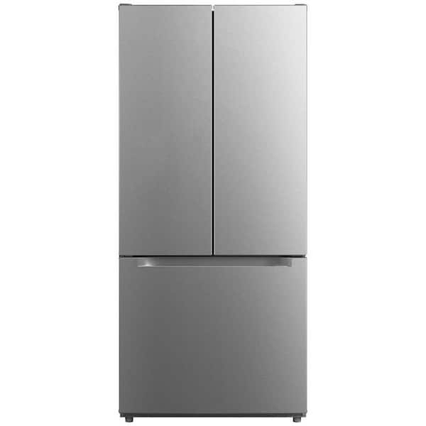 Crosley 30 in. 18.4 cu. ft. French Door with Pocket Handle Design with Adjustable Door Bins and Ice Maker Ready in Stainless