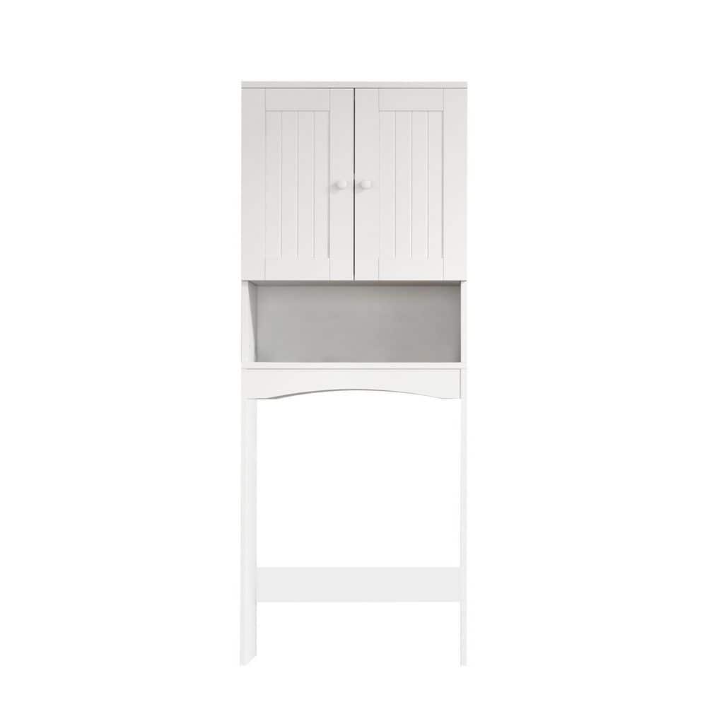 Cesicia 24 in. W x 62 in. H x 9 in. D Matte White MDF Bathroom Over-the-Toilet Storage Cabinet ...