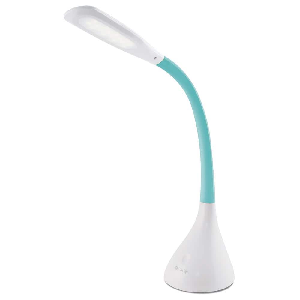 OttLite Creative Curves LED Desk Lamp, 11.25 in, White/Turquoise, with USB Port -  A30WTC-SHPR