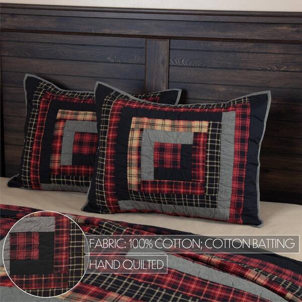 VHC Filled Pillow Fabric in Black and Tan