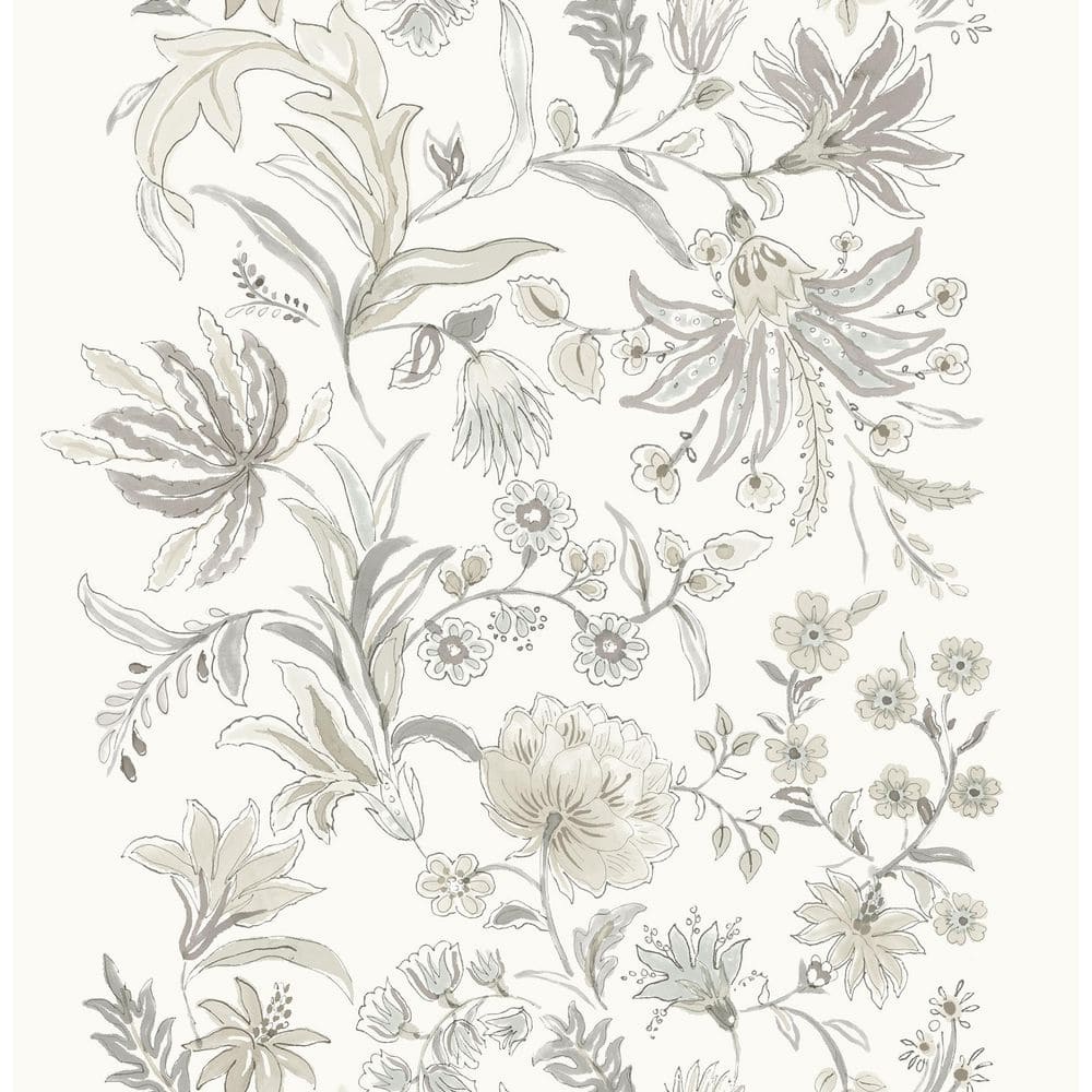Teonna Light Grey Floral Stripe Wallpaper Sample price history on PriceWatchPro