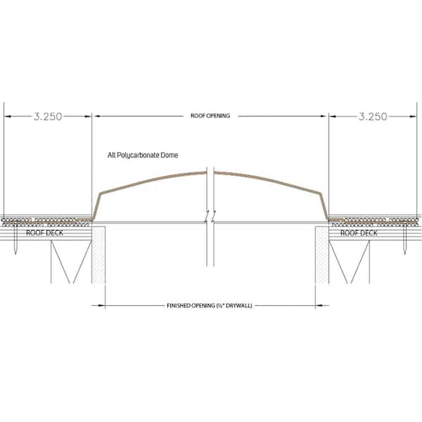 SUN-TEK 22-1/2 in. x 22-1/2 in. Polycarbonate Fixed Self Flashing