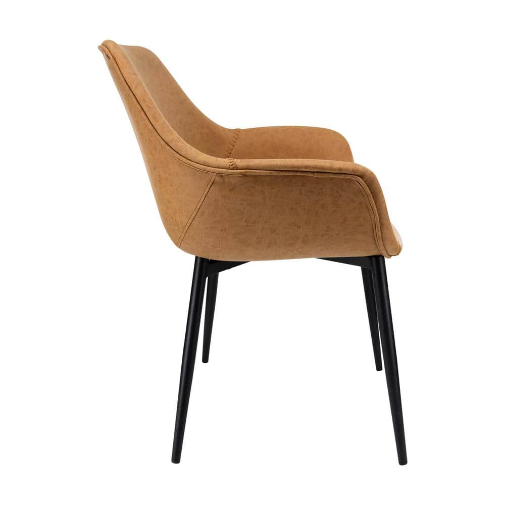 Mid Century Modern 25'' Metal Arm Chair in Light Brown