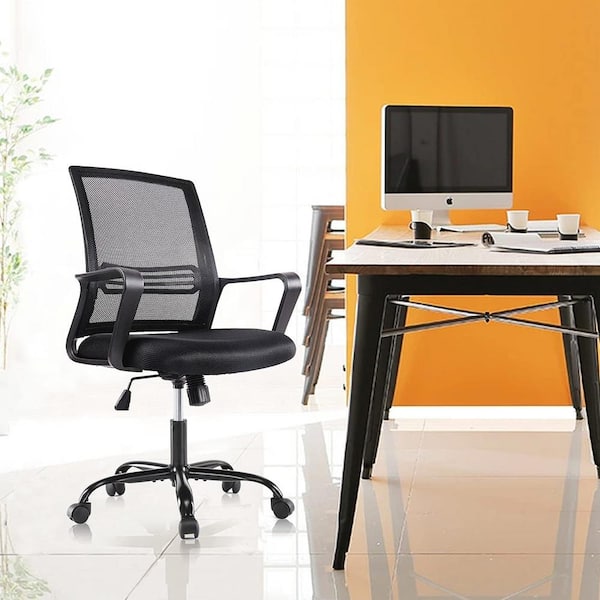 Office Mesh Chair Executive Computer Desk Fabric Adjustable Ergonomic 360° Black