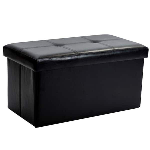 SIMPLIFY Black Storage Ottoman