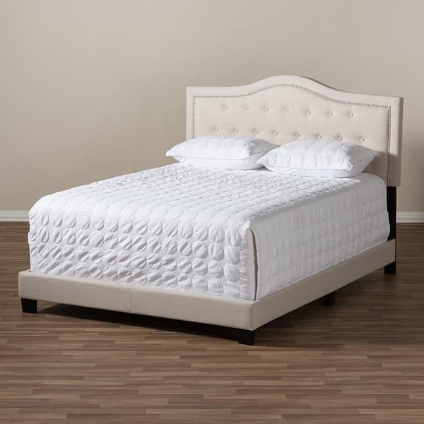 Baxton Studio Emerson Beige Fabric Upholstered Full Bed 28862 7442