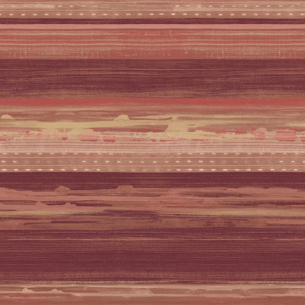 Seabrook Designs Horizon Brushed Stripe Maroon, Taupe, and Blonde Abstract Paper Strippable Roll (Covers 60.75 sq. ft.)