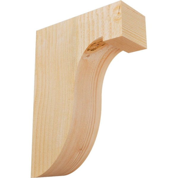 Ekena Millwork 4 in. x 10 in. x 14 in. Douglas Fir Del Monte Rough Sawn Corbel