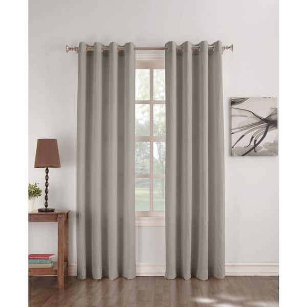No. 918 Semi-Opaque Dover Silver Crushed Microfiber Curtain Panel 84 in. L (Price Varies by Size)