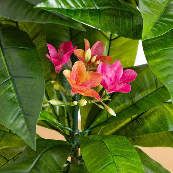 Nearly Natural Indoor/Outdoor 5 ft. Artificial Plumeria Tree in