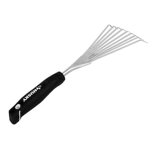 6.2 in. Double Injection Grip Handle Stainless Steel Hand Rake