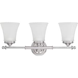 Teller 21 in. 3-Light Polished Chrome Vanity Light with Frosted Etched Glass Shade
