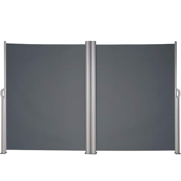 SVOPES Retractable Side Awning, 63 in. x 236 in. Aluminum Privacy Screen, 280 g Waterproof Polyester, UV 30+ for Patio, Black