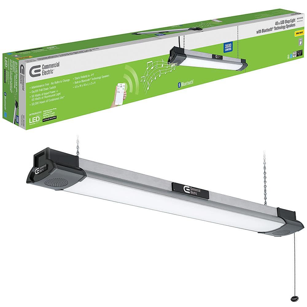 Commercial Electric 40 in. 64 Watt Equivalent Integrated LED Black