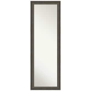 Upcycled Brown Grey 17.5 in. x 51.5 in. Non-Beveled Farmhouse Rectangle Wood Framed Full Length on the Door Mirror