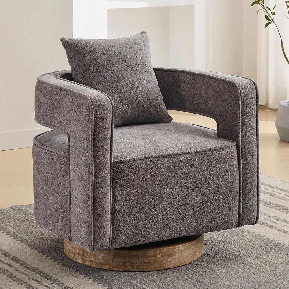 29.1 in. W Versatile 360° Swivel Linen Blend Accent Chair with Plush Cushi