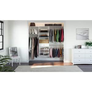 14 in. D x 84 in. W x 72 in. H Classic White Perfect Fit Wood Closet Kit
