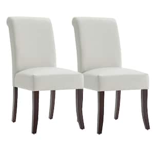 Tethys Light Gray Faux Leather Parsons Chair (Set of 2)