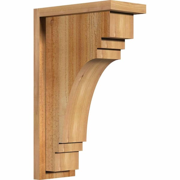 Ekena Millwork 6 in. x 12 in. x 20 in. Western Red Cedar Pescadero Rough Sawn Corbel with Backplate