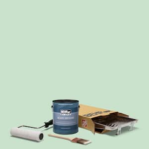 1 gal. #M410-2 Wishful Green Extra Durable Satin Enamel Interior Paint and 5-Piece Wooster Set All-in-One Project Kit