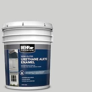 5 gal. #N520-1 White Metal Urethane Alkyd Semi-Gloss Enamel Interior/Exterior Paint