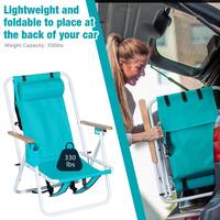 Winado Portable 2 Pack Mint Green Steel Folding Adjustable Headrest Beach Chair 929727832100