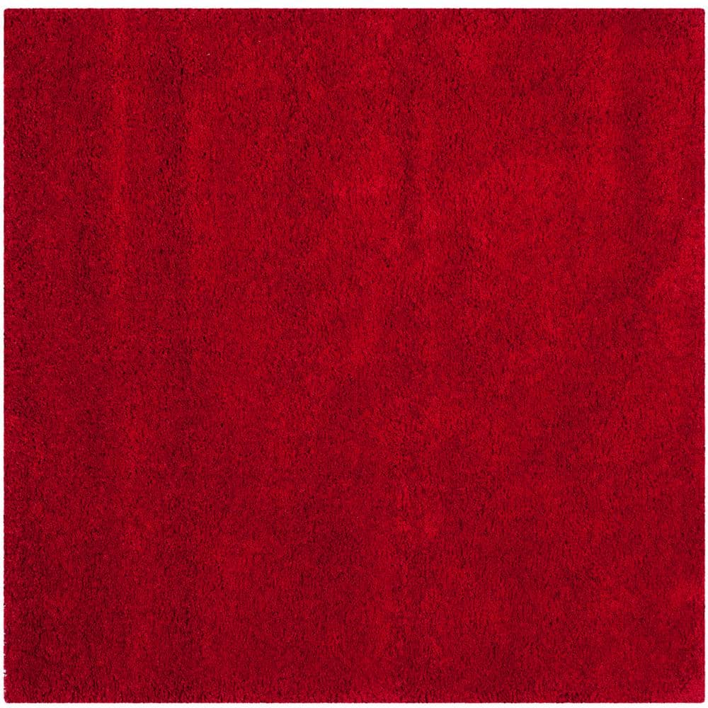 Milan Shag Red 3 ft. x 3 ft. Solid Flokati Square Area Rug price history on PriceWatchPro