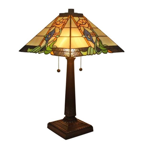 Amora Lighting 23 in. Tiffany Style Mission Table Lamp